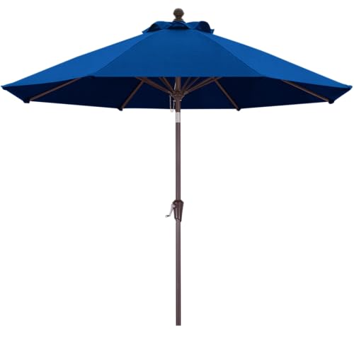 Image of MASTERCANOPY 9ft Olefin 5-Year-Non-Fading Patio Umbrella Sapphire Blue