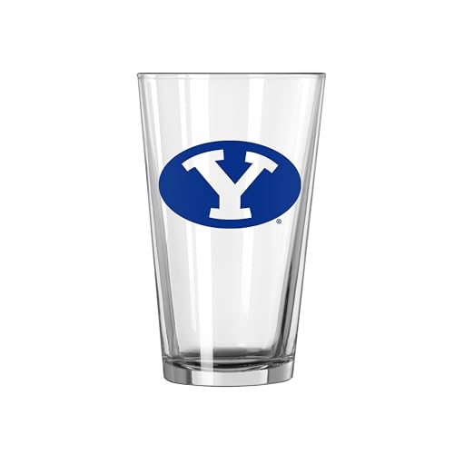 FANMATS NCAA BYU Cougars 16 oz Pint Glass — Officially Licensed | Glassware | 16 Fluid Ounces | Team Color Design