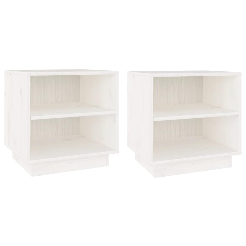 2 Mesitas De Noche De Pino Macizo 40x30.5x40cm - VidaXL
