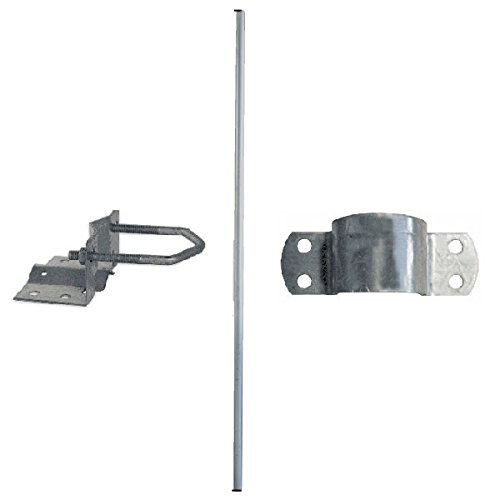 2m Antennenmast SR-48 Stahl 48 mm Satmast verzinkt + Mastfuss + Mastschelle Stahl