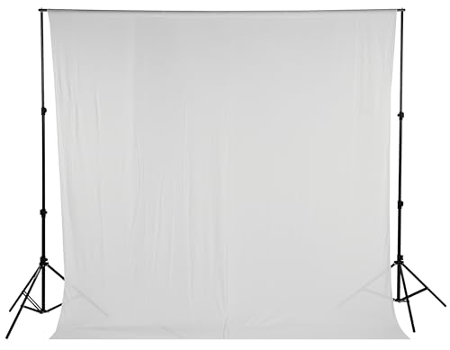 Amazon Basics Professional White Screen Backdrop Cloth (8x9 ft) | Suitable for Photography, Photoshoot, Product Photography, Live Streaming, Zoom Meetings, VFX Editing | Pack of 1 (White)