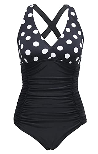 LA ORCHID Damen Badeanzug v Ausschnitt Einteilige Push up bademode Swimsuit...