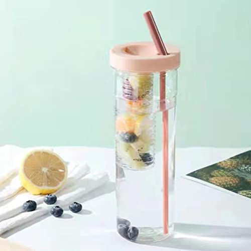 Eeneme 700ml Fruit Infuser Water Bottle with Straw,Large Capacity Transparent Sports Water Bottle, BPA Outdoor Bottle Gift for Her - Image 4