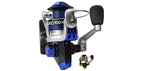 Micro Molinete pesca canário 100 Alumínio 3 rolamentos leve Albatroz (Azul)