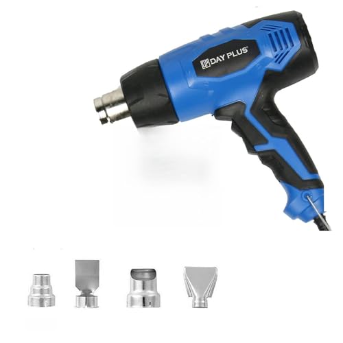 Pistola de aire caliente de 2000 W, con 2 regulaciones de temperatura de 300 °C ~ 600 °C, 4 boquillas, herramienta eléctrica ligera para decapar la pintura y el calor.