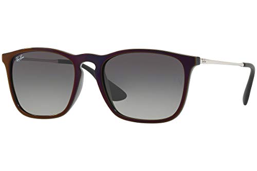 Óculos de sol Ray-Ban RB4187 Chris Square, preto vermelho/cinza gradiente, 54 mm