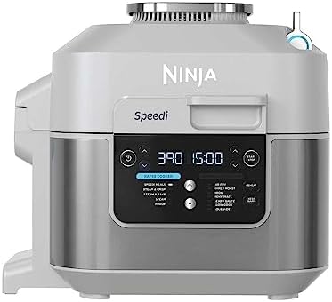 Ninja Speedi Rapid Cooker & Air Fryer, 6-Quart Capacity, 12-in-1 Functions to Steam, Bake, Roast, Sear, Sauté, Slow Cook, Sous Vide & More, 15-Minute Speedi Meals All In One Pot, Light Gray (Renewed)