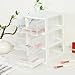 Gonice Small 3 Drawer Storage Organizer, White Plastic Drawer Storage, Small Desktop Organizer for Home, Office