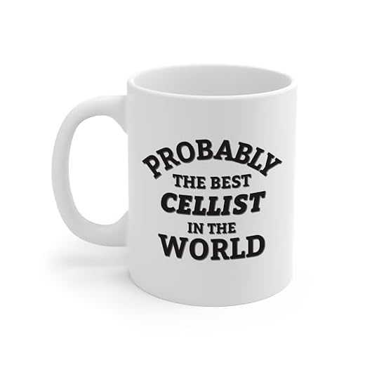 DesiDD Probably the Best Cellist in the World Mug - Funny Gifts for Coworker Staff Employee Boss Manager - Appreciation, Christmas, Birthday Present for Men Women - 11oz Coffee Cup