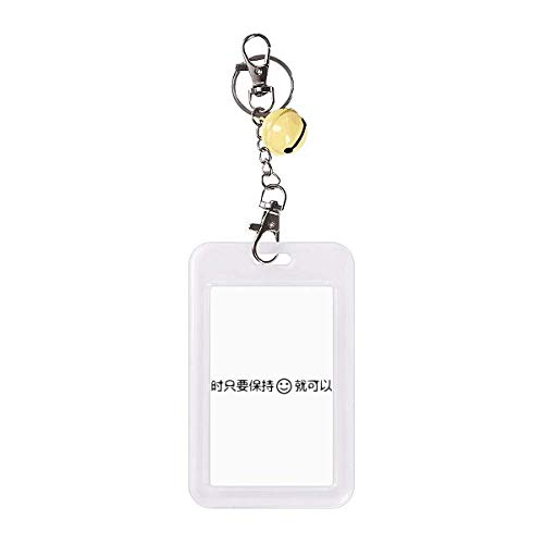 Étui carte de crédit jaune Keep Smiling en simili cuir résistant avec cloche de protection