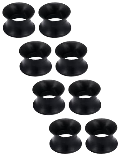 Yaalozei 10G-50mm Silicone Gauges for Ear Double Flare Gauges Tunnels Plugs Earrings Flexible Ultra Thin Ear Tunnels Stretching Set Gauges Earlets Plugs Black Gauges