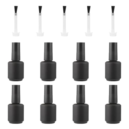 Flacons vides pour vernis à ongles 15 ml en verre mat noir Hemobllo pour manucure