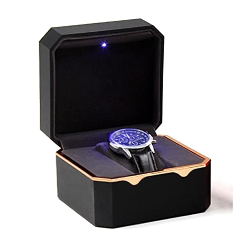 HONGFEISHANGMAO Organizador de Reloj Caja de Reloj con luz, Caja de Almacenamiento de Reloj, Caja de Reloj, 11.5 * 11 cm Cajas de Regalo Cover