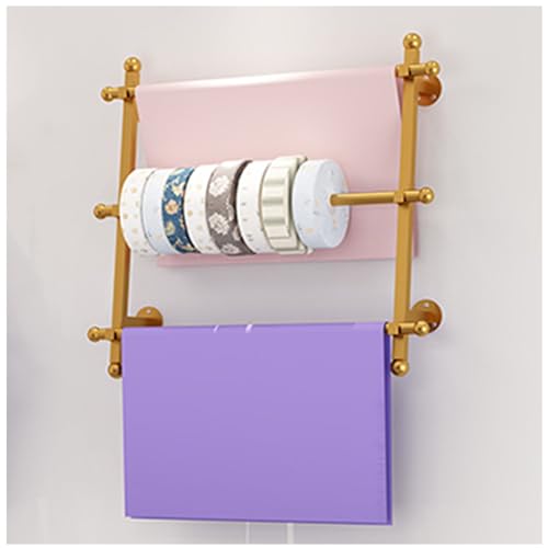 Espositore da parete in metallo per nastri, sciarpe e confezioni regalo, scaffale organizer salvaspazio per uso domestico e al dettaglio