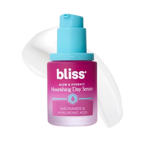 Bliss Glow & Hydrate Serum – Niacinamide + Hyaluronic Acid Face Serum with Vitamin E – Hydrating & Brightening Serum for Dull Skin, Pores & Uneven Tone – Lightweight Daily Skincare, 1 Fl Oz
