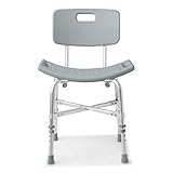 Medline Shower Chair Bath Bench with Back, for Safe and Comfortable Baths and Showers, Non-Slip Rubber Feet, Back for Extra Support, Supports up to 300 lb