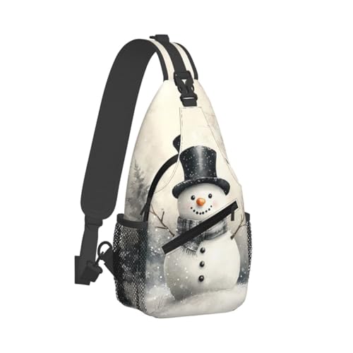 Christmas Snowman Crossbody Sling Bag For Women Men Adjustable Christmas New Year Chest Bag Shoulder Bag Sling Backpack Daypack For Sport Travel Hiking2