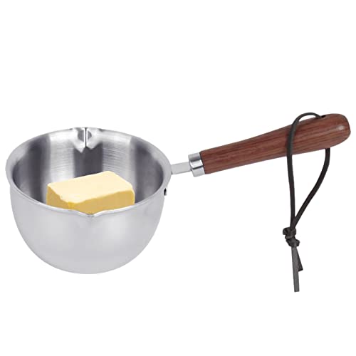Stronrive Olla para derretir Mantequilla, Olla pequeña para Leche con Mango Resistente al Calor, Olla Calentamiento rápido Acero Inoxidable para Calentar Aceite, Mantequilla, Leche, Chocolate