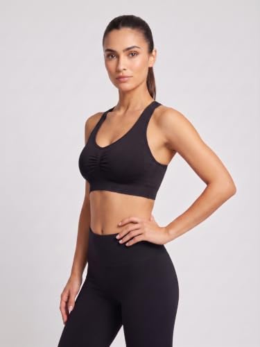 Image of Seamless Comfort: Padded Slip-On Sports Bra for Women - Effortless Support and Style (Free Size-Best for 30 to 36 Boob Size)