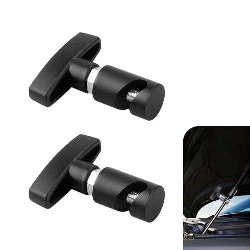GRANDI 2 PCS Car Hood Prop Rod, Vehicle Support Rod Retainer, Universal Automotive Lifting Rod Anti-Pinch Device, for Most Cars, Trucks and Vans (Black)
