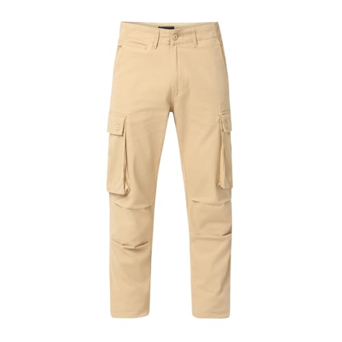 Image of Spykar Men's Relaxed Fit Mid Rise Mid-Rise Casual Cargos