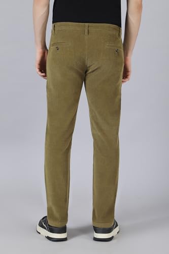 Image of BELANO Men Slim Fit Corduroy Cotton Stretch Chinos