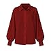 Women Button Down Shirts Dressy Loose Puff Long Sleeve Office Work Tops V Neck Collared Casual Business Blouses
