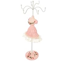 UPKOCH Pink Dress Jewelry Display Stand Elegant Mannequin Earring Holder Organizer for Necklaces and Accessories Stylish Rack for Vanity Table Decoration and
