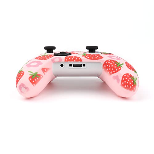 RALAN Capa protetora de controle rosa fruta para Xbox Series, capa protetora de silicone antiderrapa