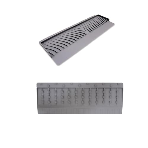 Image of Silicone Sink Splash Guard for Kitchen Basin - Flexible Kitchen Sink Water Splash Guard, Anti-Splash Sink Guard for Kitchen Counter (Grey,4x20 inches)