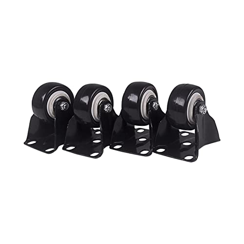 Roulettes fixes de 616 Lb en polyuréthane noir pour protéger les sols de chariot