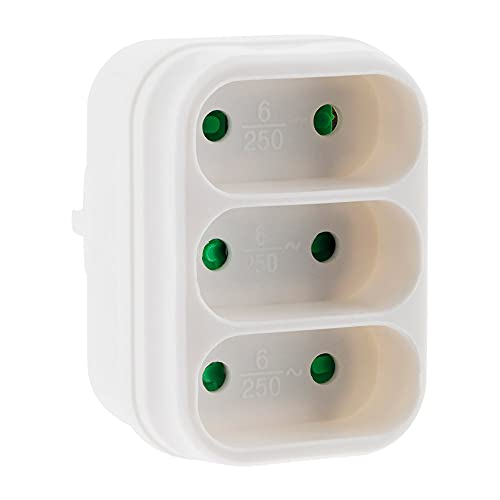 Multiprise Triplite de façade 6A - Blanc - Zenitech