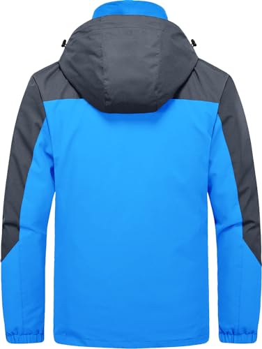 Image of Mens Winter Skiing Jacket 3 in 1 Waterproof Warm Snow Fleece Lining Coat Hooded Windproof Jacket S-6XL