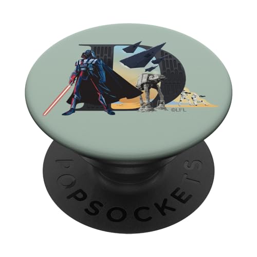 Star Wars Disney Alphabet Monogram Letter D for Darth Vader PopSockets Swappable PopGrip, Black