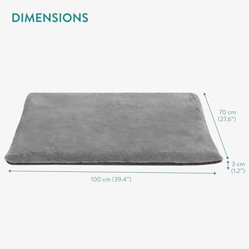 Navaris Thermo Hundedecke und Katzendecke - Hundedecke Hundematte flauschig 100 x 70 cm - Thermal Kuscheldecke für Hunde und Katzen - thermische Decke Hund - Grau