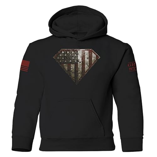 Grunt Style Super Patriot Unisex Youth Hoodie (Large