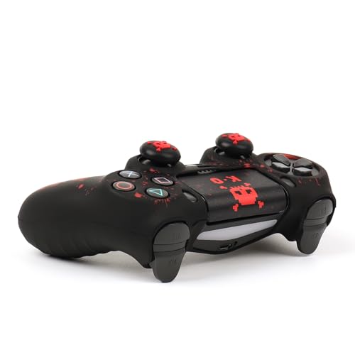 Image of RALAN Pixelated Skull Design Controller Skin Cover with 2 Thumb Grips Compatible with PS4 /Playstation 4 Slim /Pro Controller