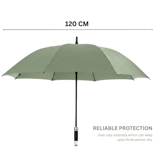 Image of ginoya brothers Large Golf Umbrella with UV Protection and Windproof Oversized Canopy, Wooden Handle or Ergonomic Comfort Grip, Quick-Dry Water-Repellent Fabric for Rain and Sun