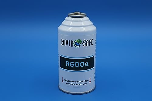 Envirosafe R600a Refrigerant - 6oz Can - R600a for HVAC for Use in a 6oz Container (3 Pack) -with Brass charging gauge