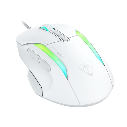 Image of Turtle Beach Kone II Wired RGB Gaming Mouse, 26000 DPI Optical Sensor, 100M Click Life Optical Switches, 23 Customizable Inputs, Ergonomic Design, 4D Scroll Wheel, Pure PTFE Glides - Arctic White