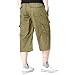 Cargo Pants Men Lounge Baggy Elastic Waist Capri Pants Casual Fashion Outdoor Below Knee Cotton Shorts Streetwear with Multi Pockets Loose Fit Trendy Workout Travel Mens Slacks Yellow XXL