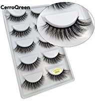 CerroQreen Eyelashes 5D Lashes Hand Made 5 Pairs (black)