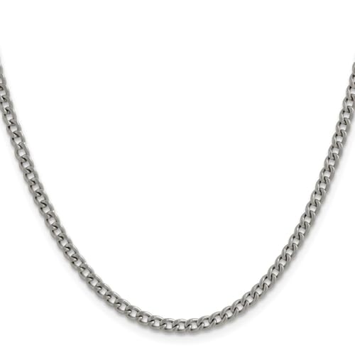 Titanium Polished 3.5mm Curb Chain Necklace 18