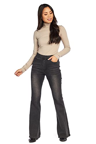 Mud Pie Sicily Womens Flare Jeans, Large, Black4