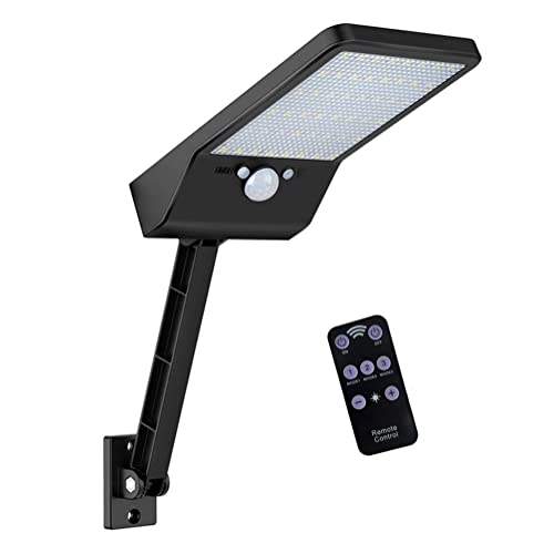 Luces solares al aire libre,brillante 48 LEDs, IP65 impermeable con control remoto,luces solares del sensor de movimiento con 3 modos para el jardín,camino,entrada (1PACK) Cover