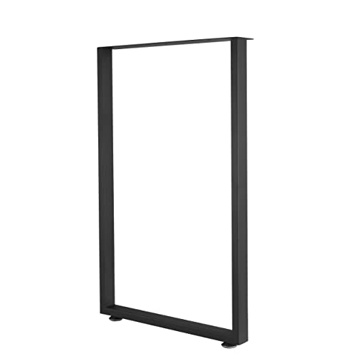 Image of Metal Table Legs Desk Legs, Heavy Duty Square Tube Iron DIY Furniture for Dining Table, Coffee Computer Desk, Workbench, Meeting Room 28 inchH x 17.7 inchW(28 /'', Rectangle 4x2cm), T-01
