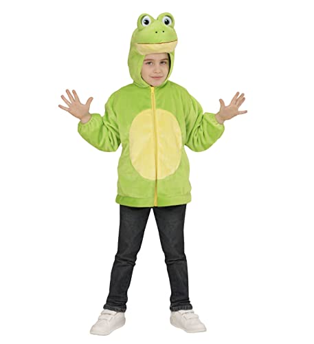 W WIDMANN MILANO Party Fashion - Costume enfant grenouille en peluche, veste Ă capuche, costume animal