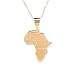 24K Gold Plated African Map Pendant Necklace Jewelry for Women (Gold)
