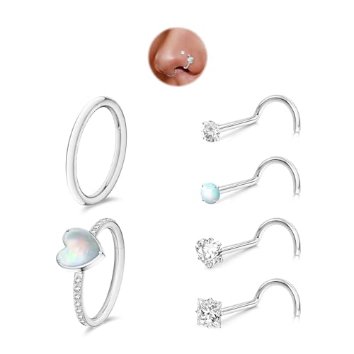 davka Heart Nose Rings & Studs Set