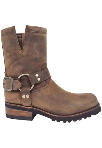 Sendra Botas Biker 18779 de Cuero Engrasado con Arnés Ajustable Color Marrón (39 EU)
